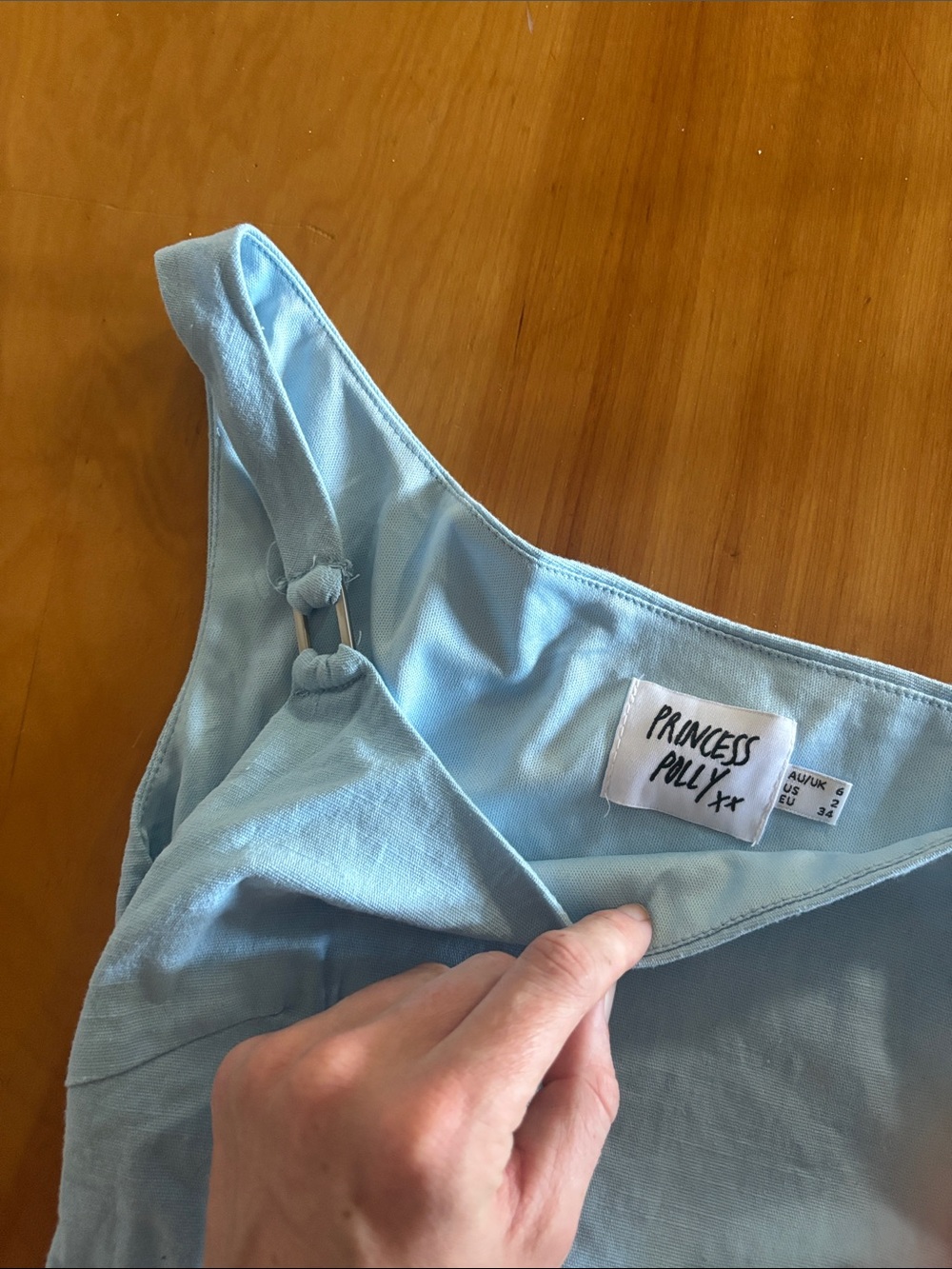 Light Blue One-Shoulder Top - Picture 2 of 5